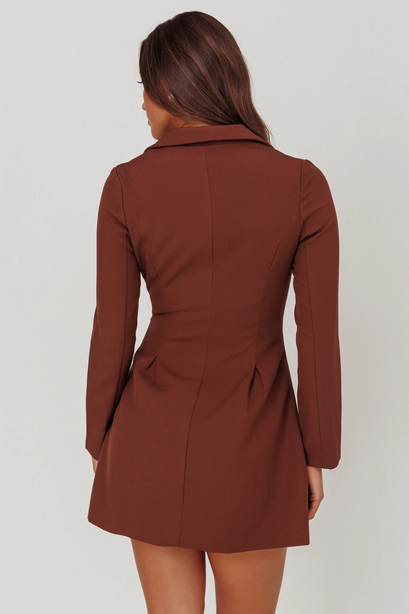 Austria Double Breasted Mini Dress Chocolate