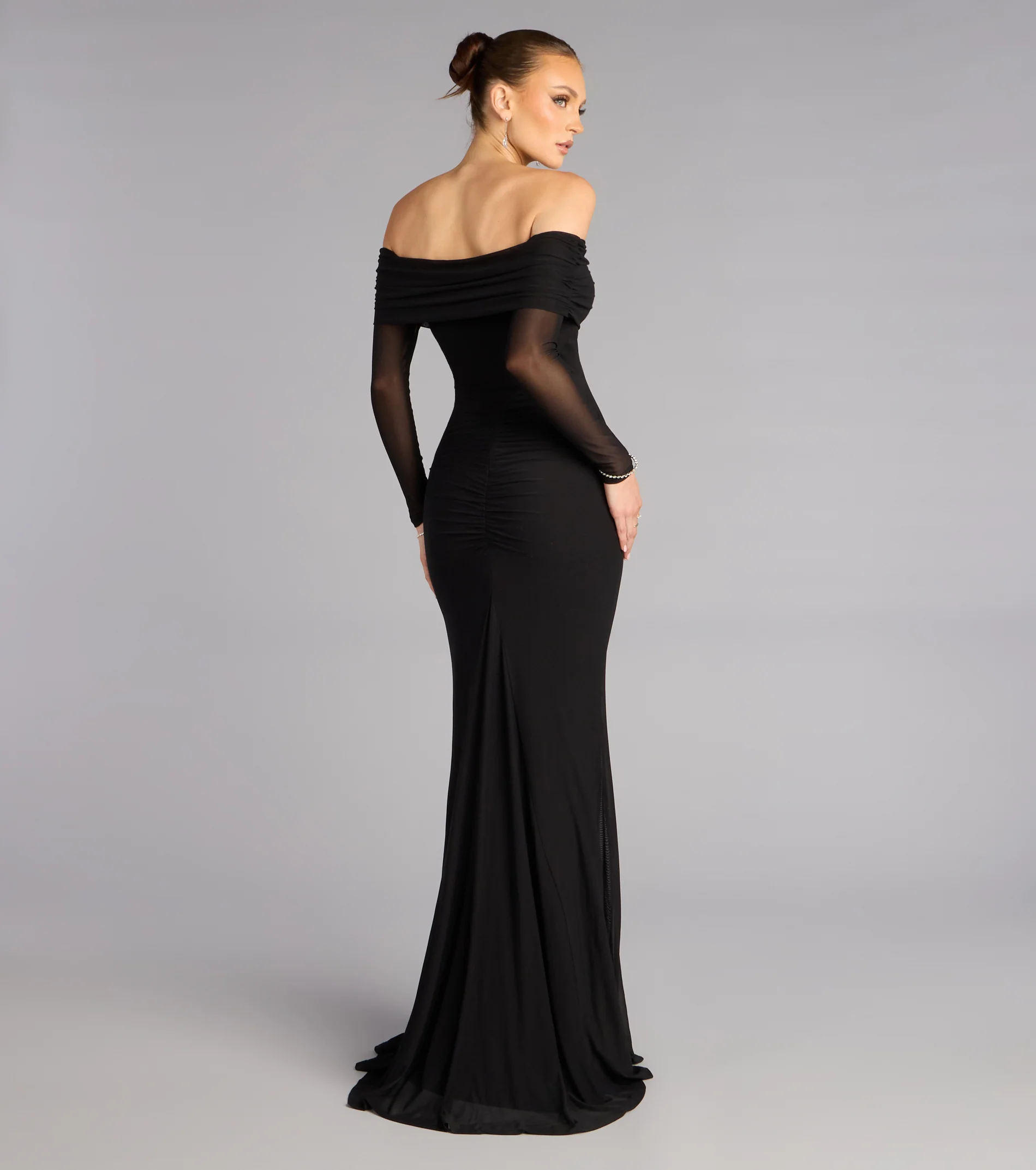 Cara Mesh Off-Shoulder Mermaid Formal Dress