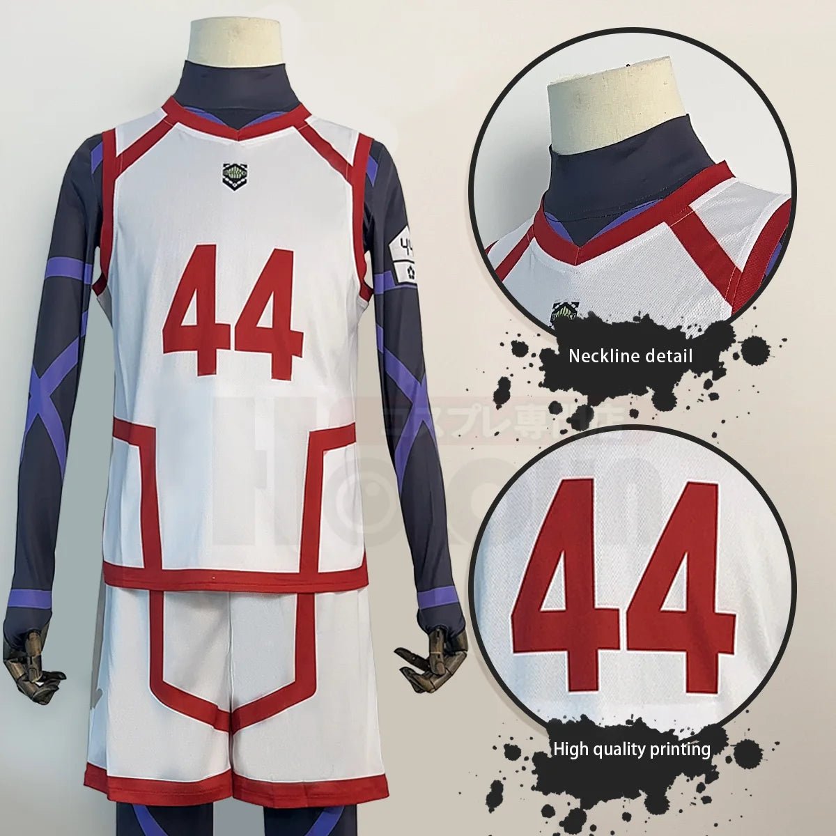 Blue Lock Saison 2 Anime Chigiri Cosplay Kostüm Perücke NO.44 Trainingsjerseys 4-teile Fußball Uniform tägliche Trage Cos Geschenk