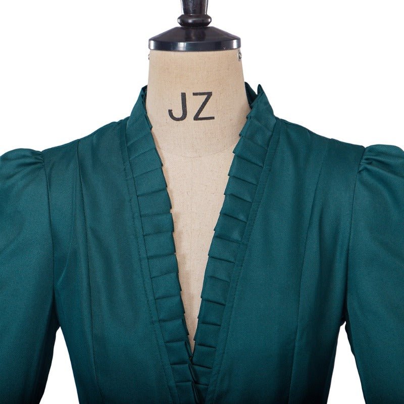 Vintage Gotisches High-Low Cocktailkleid – Damen Mittelalter Cosplay Langarm Bodycon Kostüm