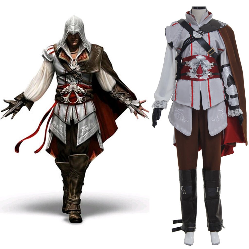 Ezio Auditore da Firenze Cosplay Kostüm | Assassinen Robe mit schwarzem Umhang Outfit