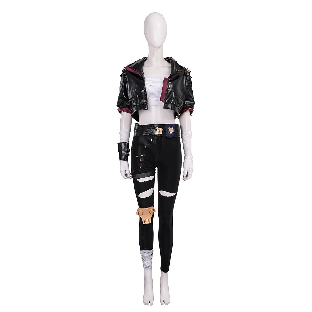 Arcane 2 Vi Schwarze Lederjacke - Hochwertiges Cosplay-Kostüm für Gamer