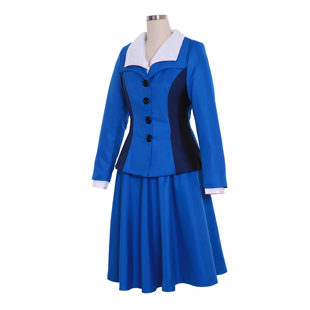 Damen Peggy Carter Cosplay Kostüm - 3-teilig blauer Rock Uniform