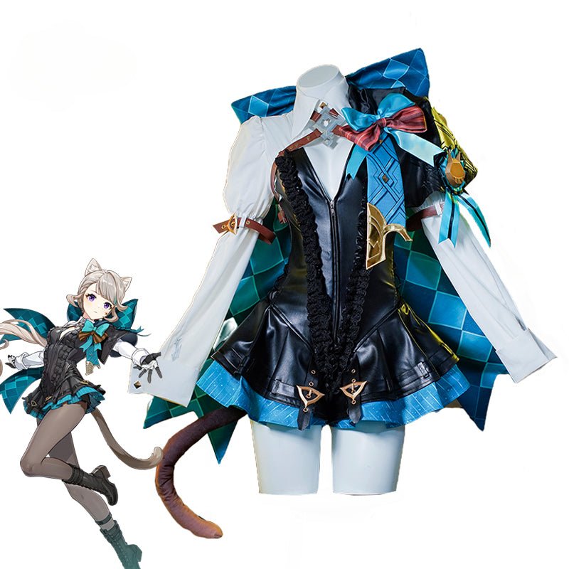 Lynette Cosplay Kostüm Spiel Genshin Impact Zwillinge Lynette Magier Uniform Halloween Damen Cosplay Kostüm Vollständiges Set