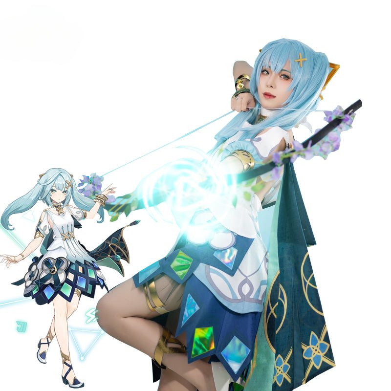 Genshin Impact Faruzan Cosplay Kostüm Damen Outfit Halloween Cosplay Uniform Vollständiges Set mit Umhang