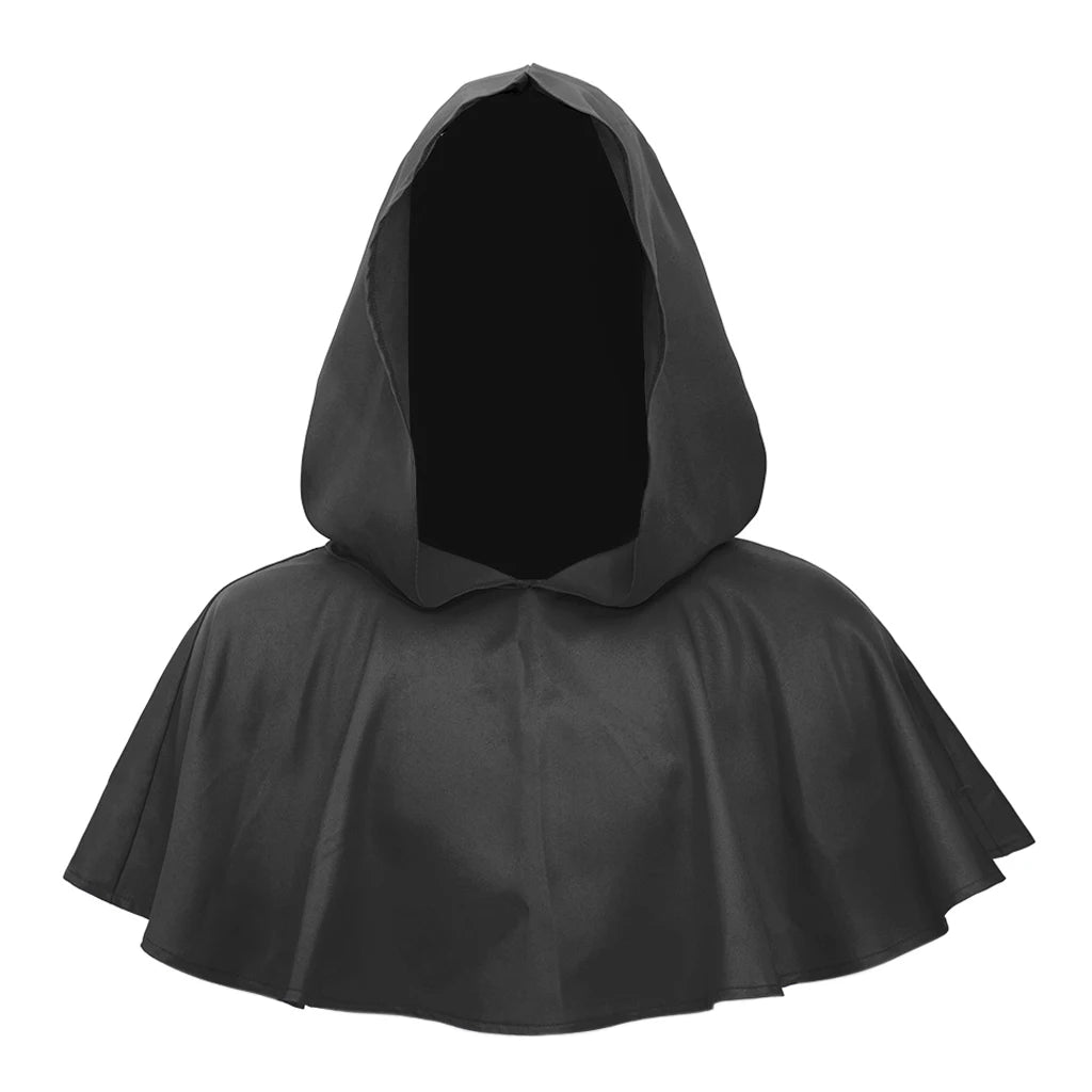 Mittelalterlicher Kapuzenumhang für Männer - Einfarbiger Zauberer Halloween Cape | Silberkönig Cosplay Serie