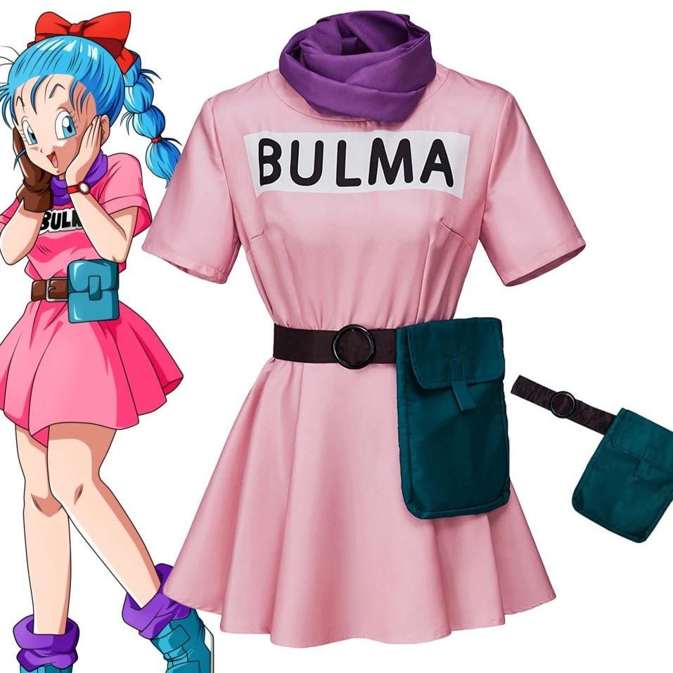Dragon Ball Bulma Cosplay Kostüm Kleid Halloween Karneval Outfit