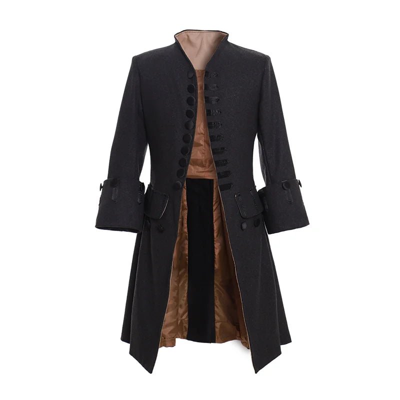 Mittelalterlicher Victoria Edwardian Steampunk Trenchcoat Langer Mantel Vintage Prinz Übermantel Mittelalter Renaissance Jacke Kostüm