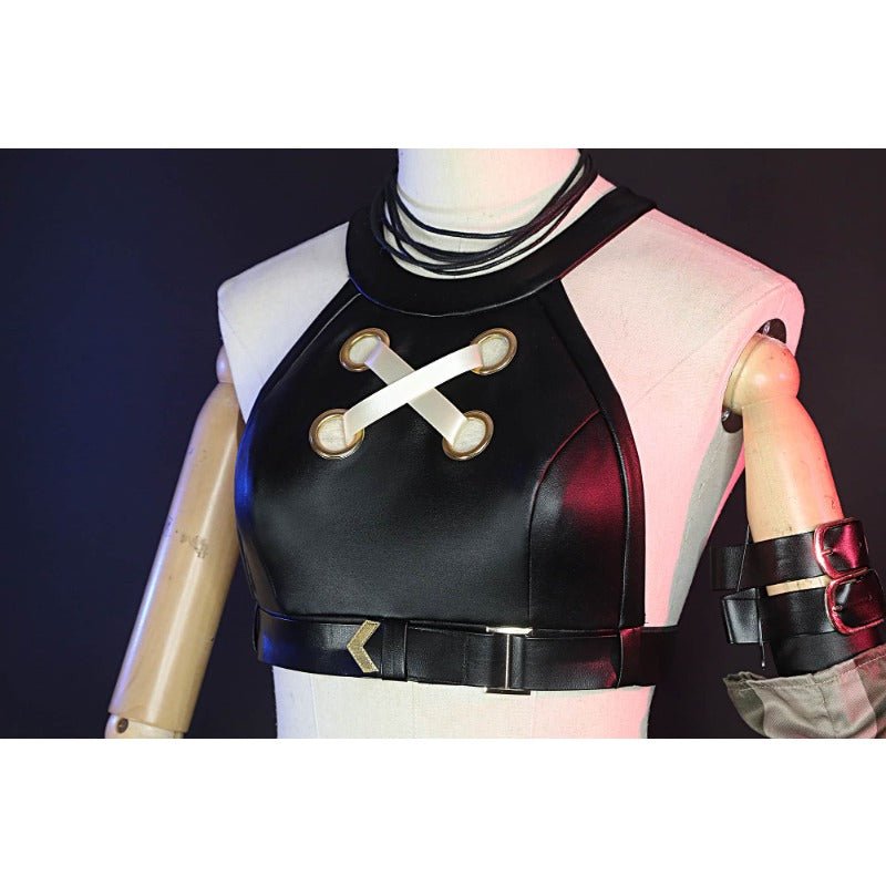 Arcane Jinx Cosplay Kostüm - Crit Loli Loose Cannon Outfit mit Schuhen, Perücke, Frauen Karnevalskostüm