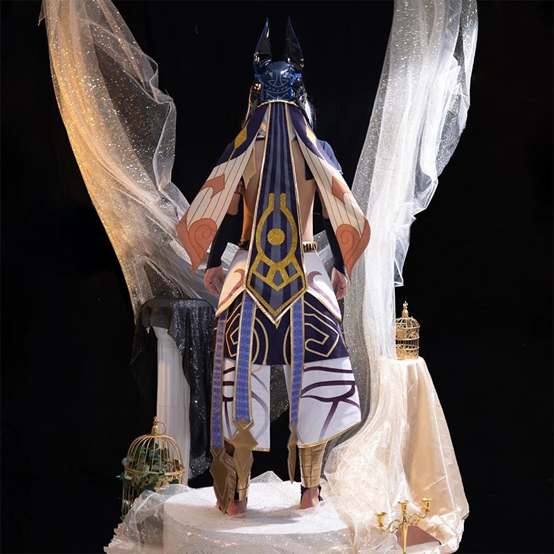 Spiel Genshin Impact Cyno Cosplay Kostüm Männer Kampfuniform Jungenkostüm Halloween Party Kostüm Vollständiges Set mit Hut