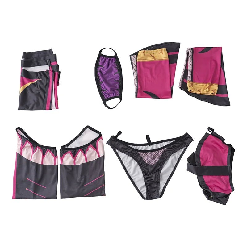 Mortal Kombat Mileena Cosplay Kostüm - Vollständiges Set für Frauen Halloween Outfits