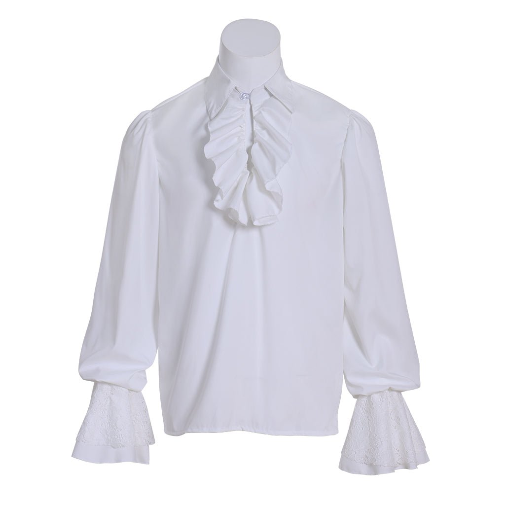 Mittelalterliches Piraten-Ruffelhemd für Männer - Viktorianisch Tudor Rococo Prinz Bluse | Silberkönig Cosplay Serie