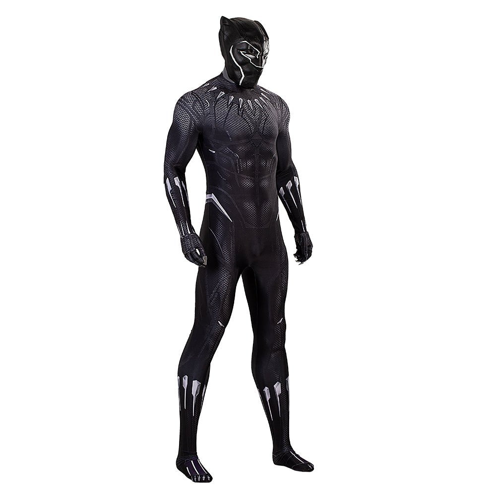 DC Black Panther Anzug Cosplay Kostüm mit Maske für Männer - Halloween Ganzkörperanzug