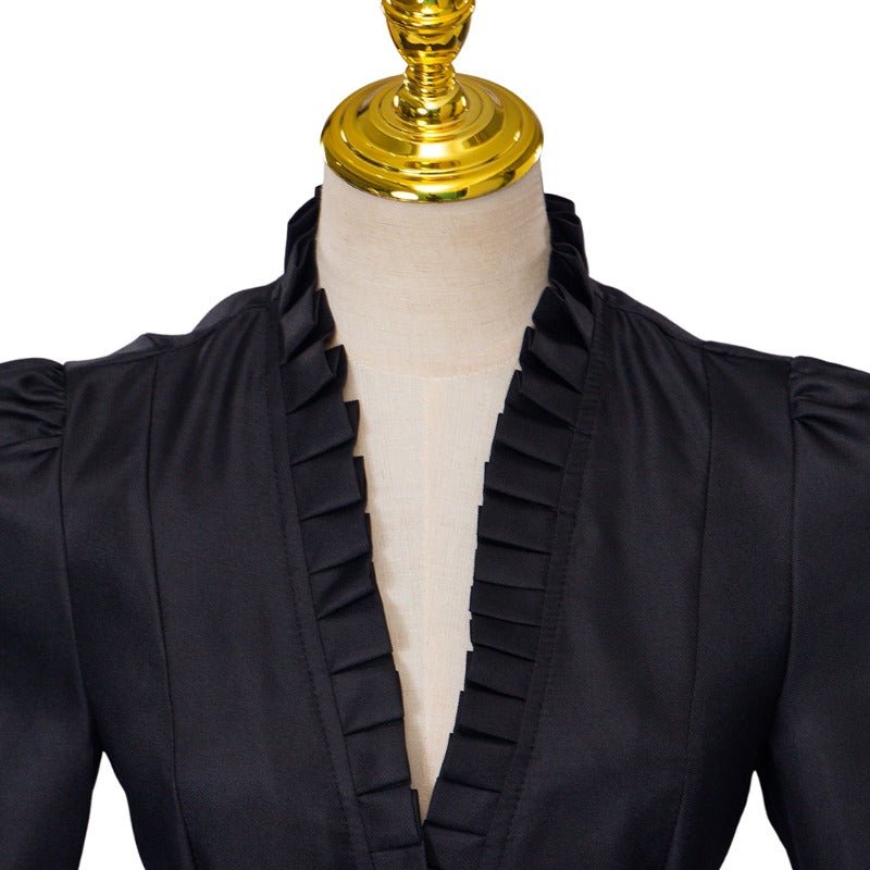 Vintage Gotisches High-Low Cocktailkleid – Damen Mittelalter Cosplay Langarm Bodycon Kostüm