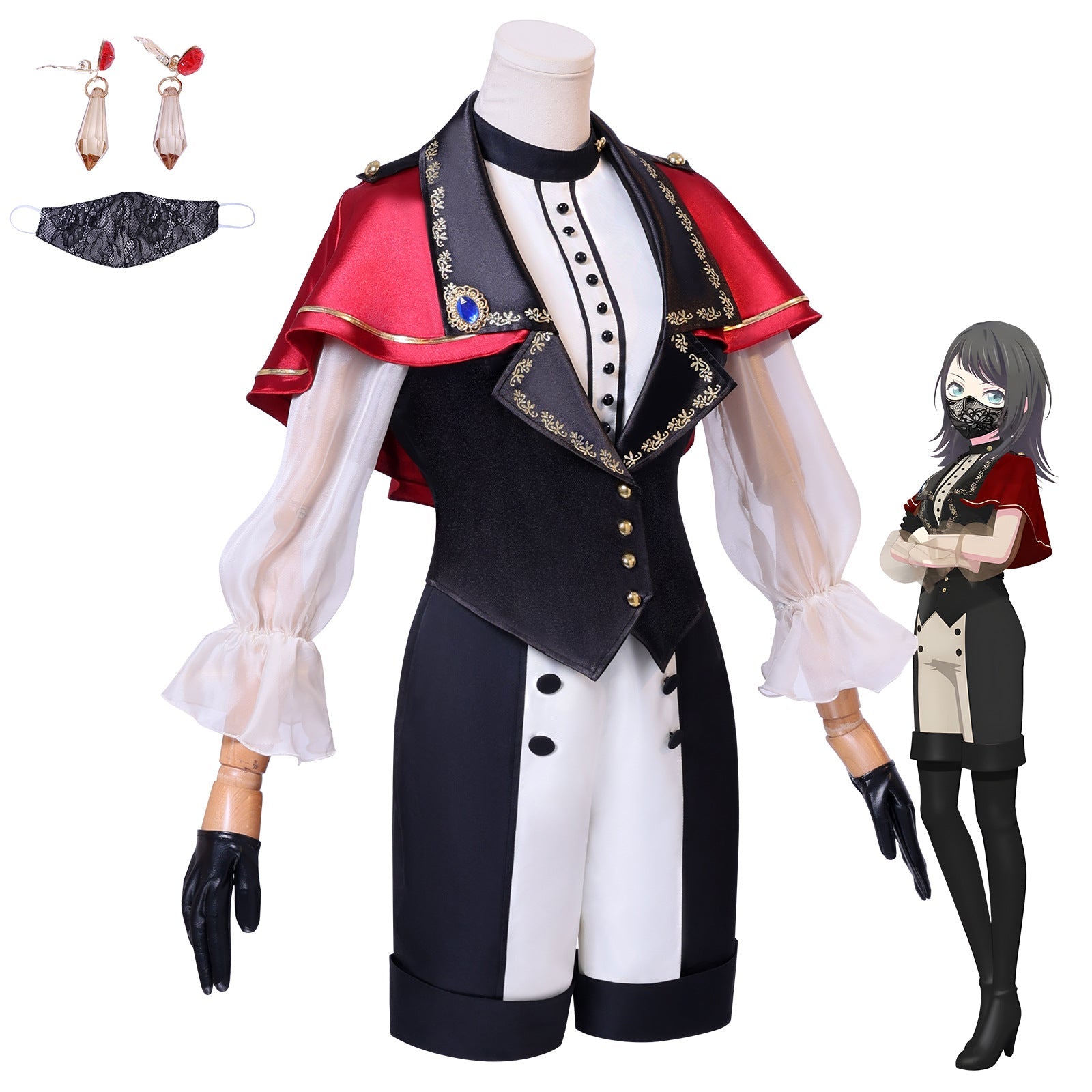 BanG Dream! Ave Mujica Hane Hina Cosplay Kostüm