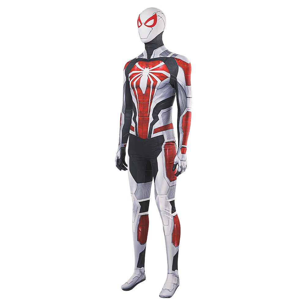 PS4 Spiel Spider-Man Halloween Cosplay Weiß Panzer Kampfanzug Kostüm Set