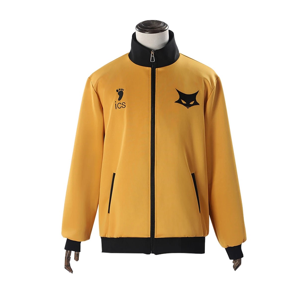 Haikyuu!! Hinata Shouyou Cosplay Kostüm Tracksuit mit Wolf Stickerei - Orange Schwarz