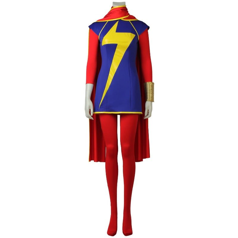 Kamala Khan Cosplay Kostüm - Damen Jumpsuit & Umhang für Halloween und Partys