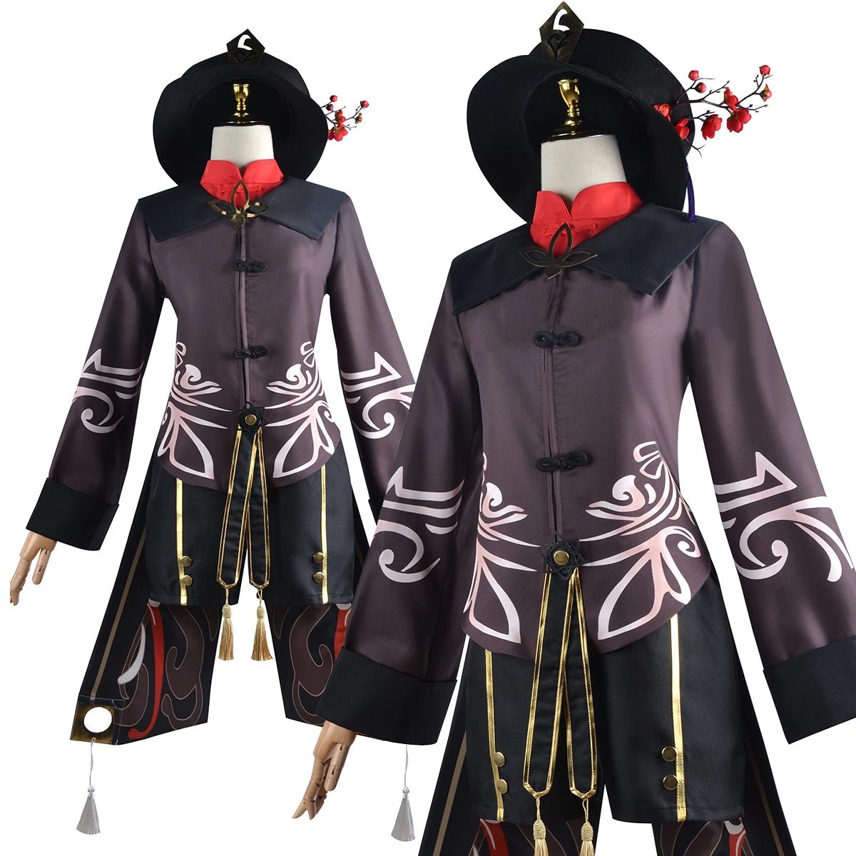 Genshin Impact Hu Tao Spiel Anime Cosplay Perücke Kopfbedeckung Hutao Kostüm Halloween Weihnachten Verkleidung Party Geschenk