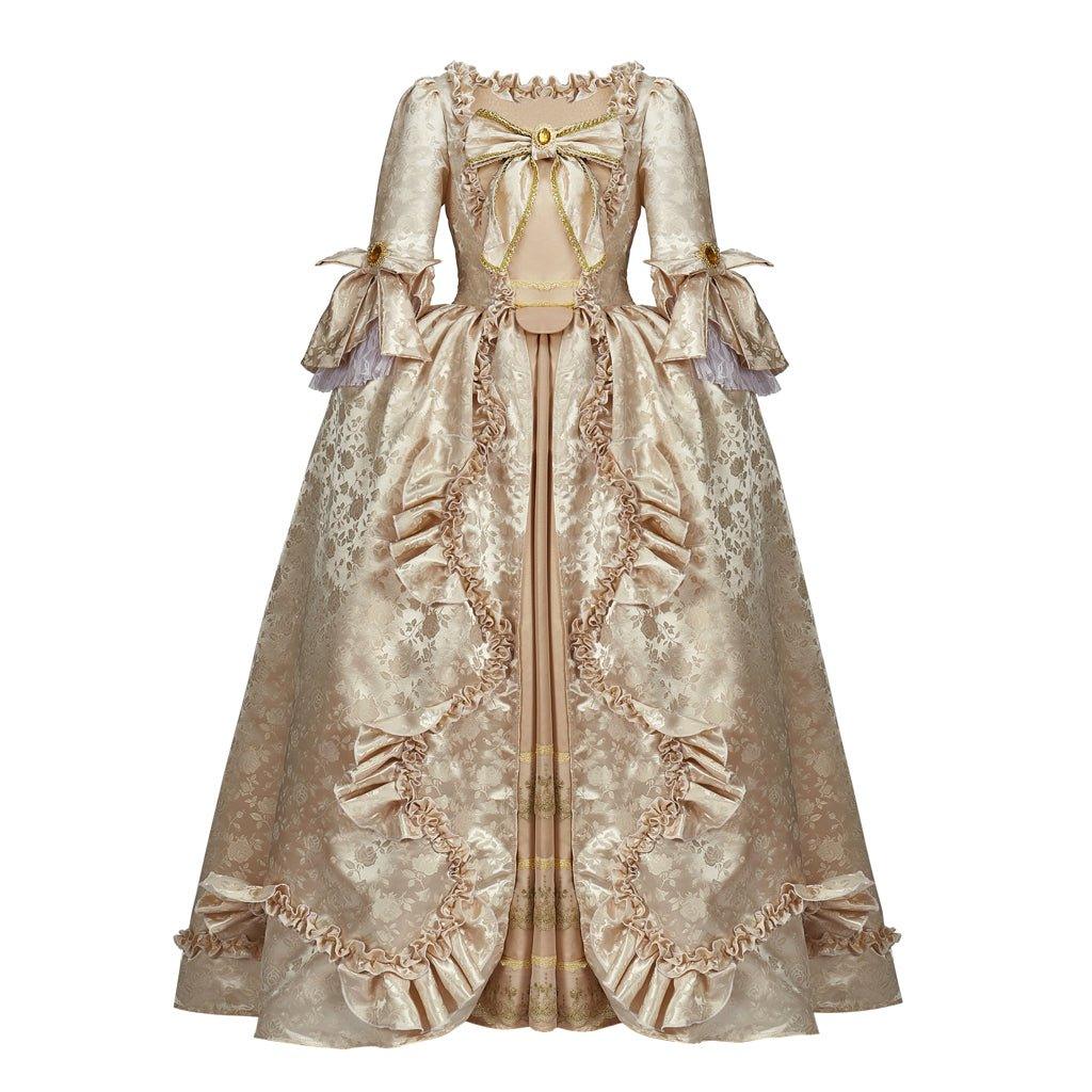 Vintage Rococo Viktorianisch Renaissance Prinzessin Kolonialzeit Ballkleid - Damen 3/4-Ärmel Maxi Ballkleid für Cosplay, Halloween, Party, Auftritt