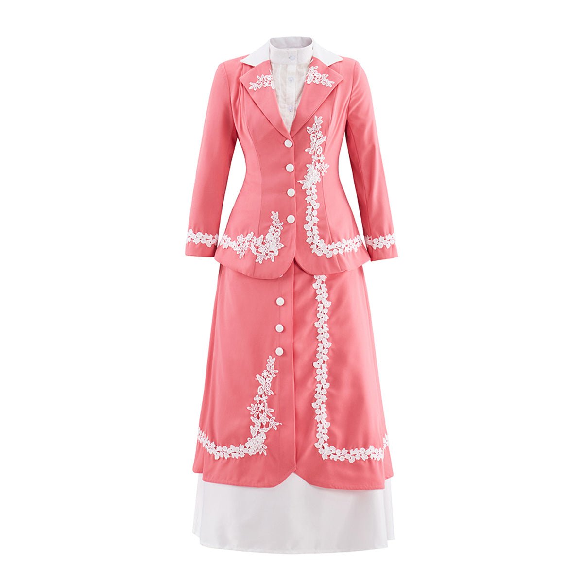 Edward Pink Cosplay Kostüm Outfit - Cosplay Kleid, Elegantes Rosa Rock Set