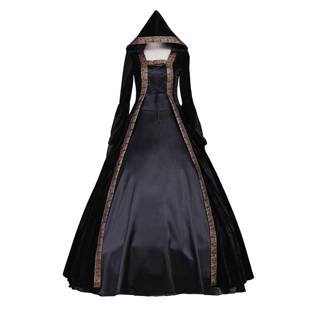 Viktorianisches Rokoko Mittelalter Kleid Miko Ball Gothic Punk Schwarzes Samtkleid Cosplay Kostüm