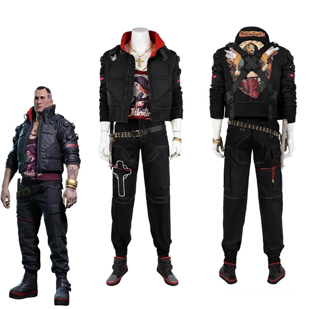Game Jackie Cosplay Mercenary Kostüm Für Männer Punk Retro Mantel Oberteil Hose Kampfuniform Anzug Halloween Karneval Party Streetwear