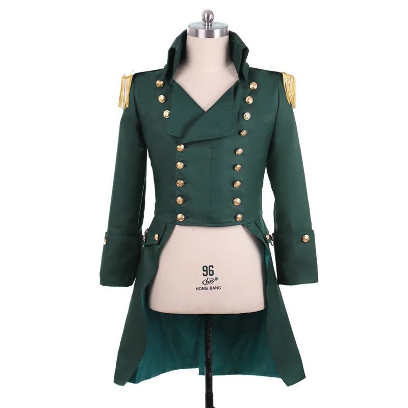 Mittelalterlicher Grüner Steampunk Trenchcoat Kostüm - Retro Adliger Hof Prinz Outfit | Silberkönig