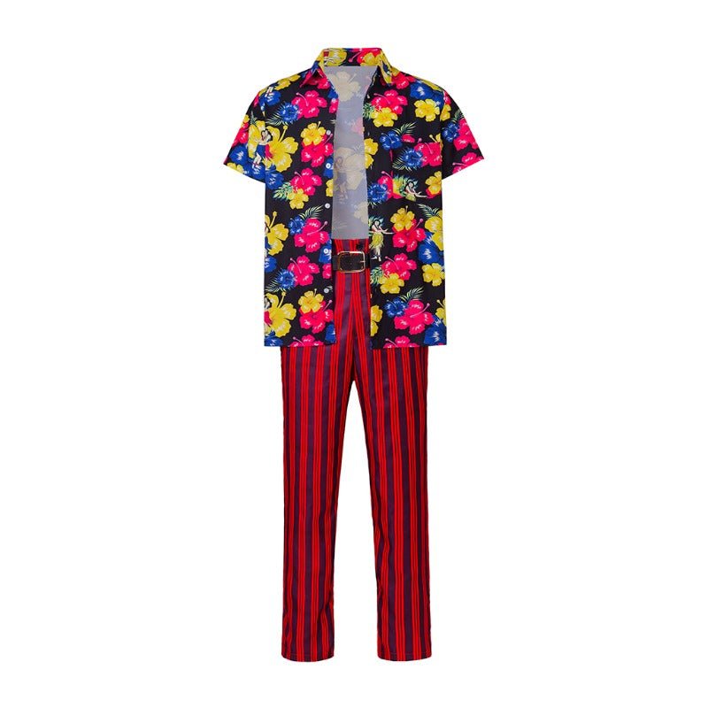 Ace Ventura Pet Detective Cosplay Kostüm Vollständiges Set Hawaii Hemd Hose Gürtel