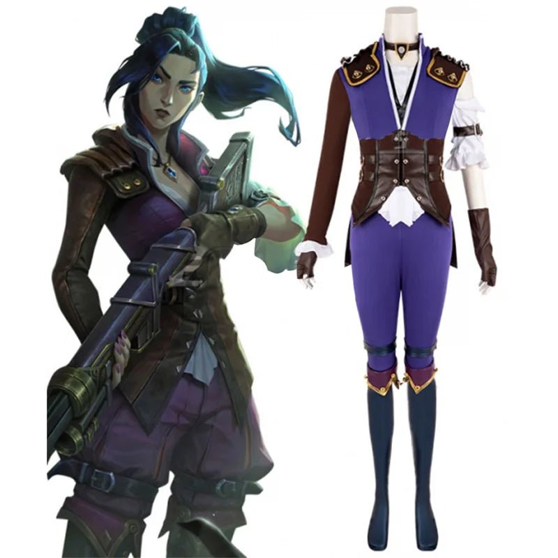 LOL Caitlyn Violet Schlacht der Zwei Städte Cosplay Kostüm Caitlyn Kiramman Halloween Frauen Uniform Anzug