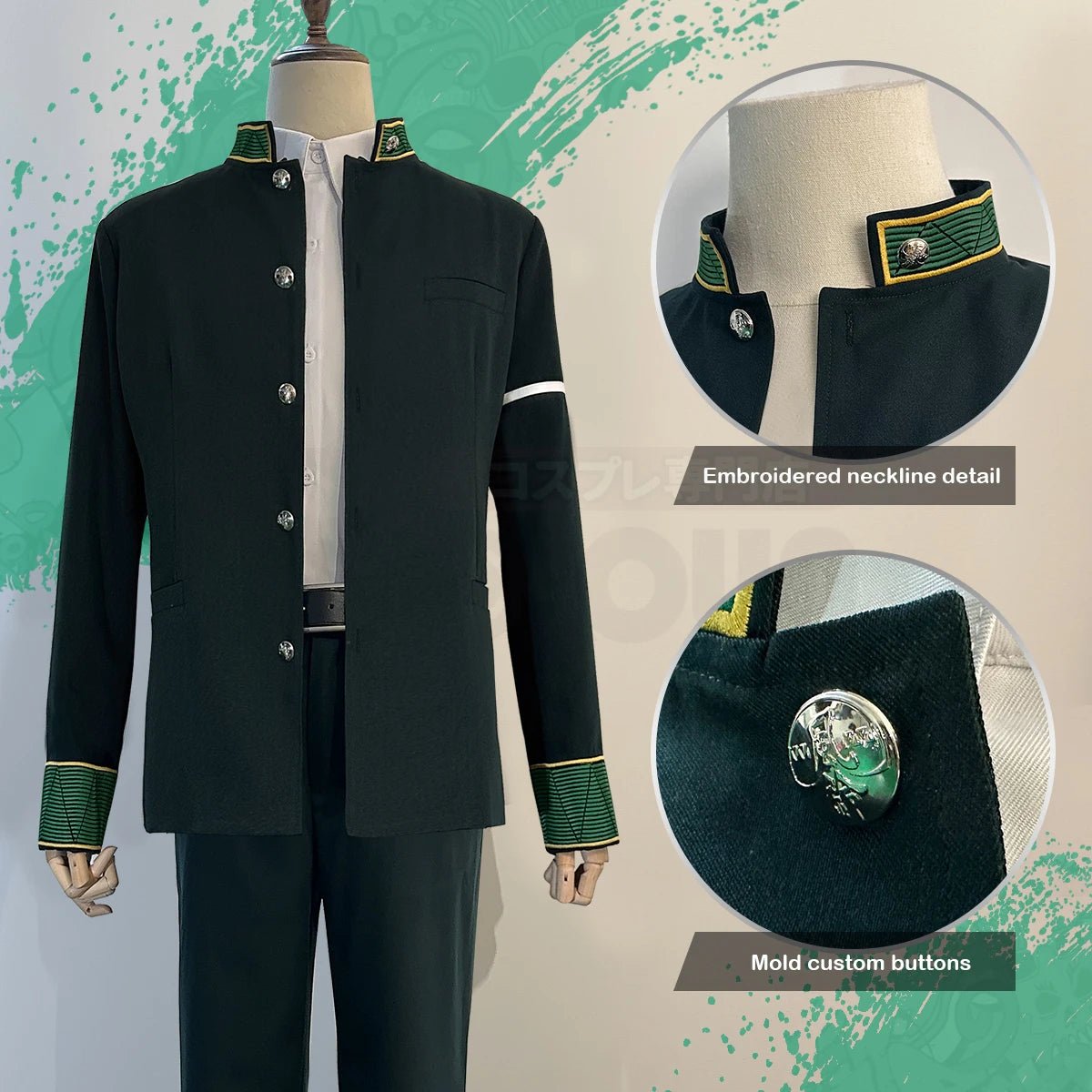 Wind Breaker Anime Akihiko Nirei Cosplay Kostüm Perücke Schuluniform Grüne Jacke Hose Weißes Hemd Cos Convention