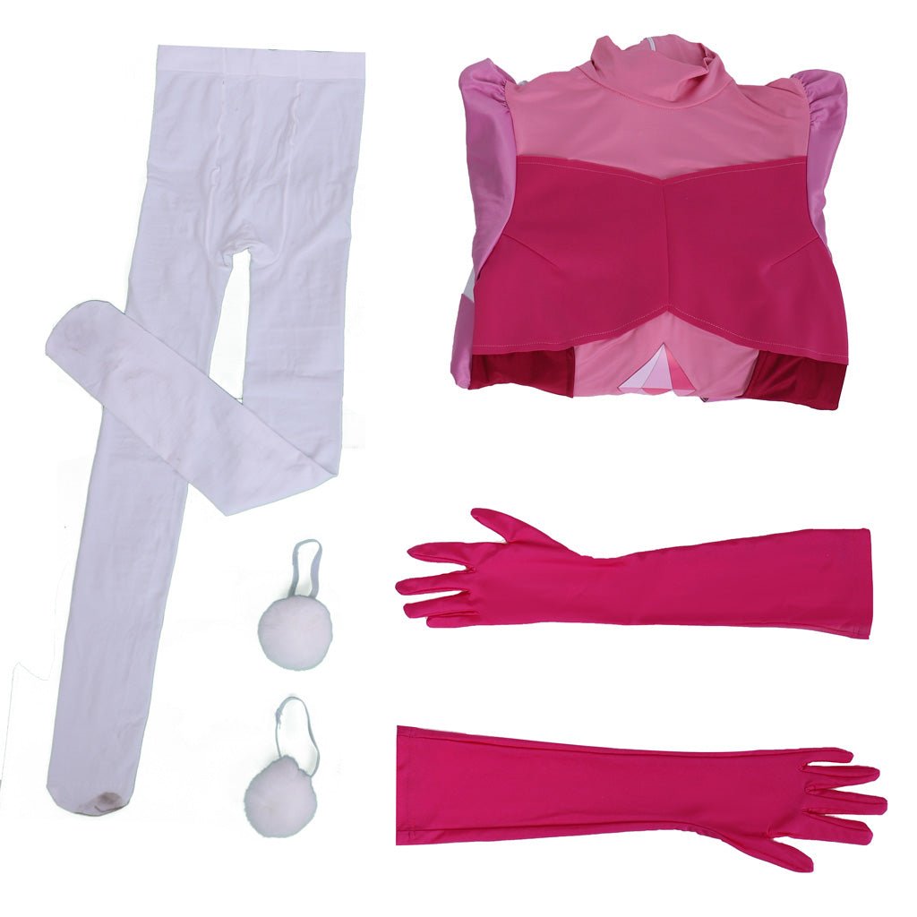 Steven Universe Spinel Gem Cosplay Kostüm Vollständiges Set Rosa Kleid mit Handschuhen & Socken