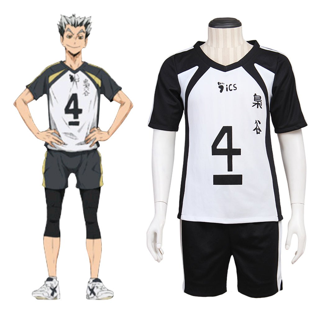 Haikyuu!! Bokuto Kotaro Cosplay Kostüm Fukurodani Academy Volleyball Schwarz Weiß Uniform