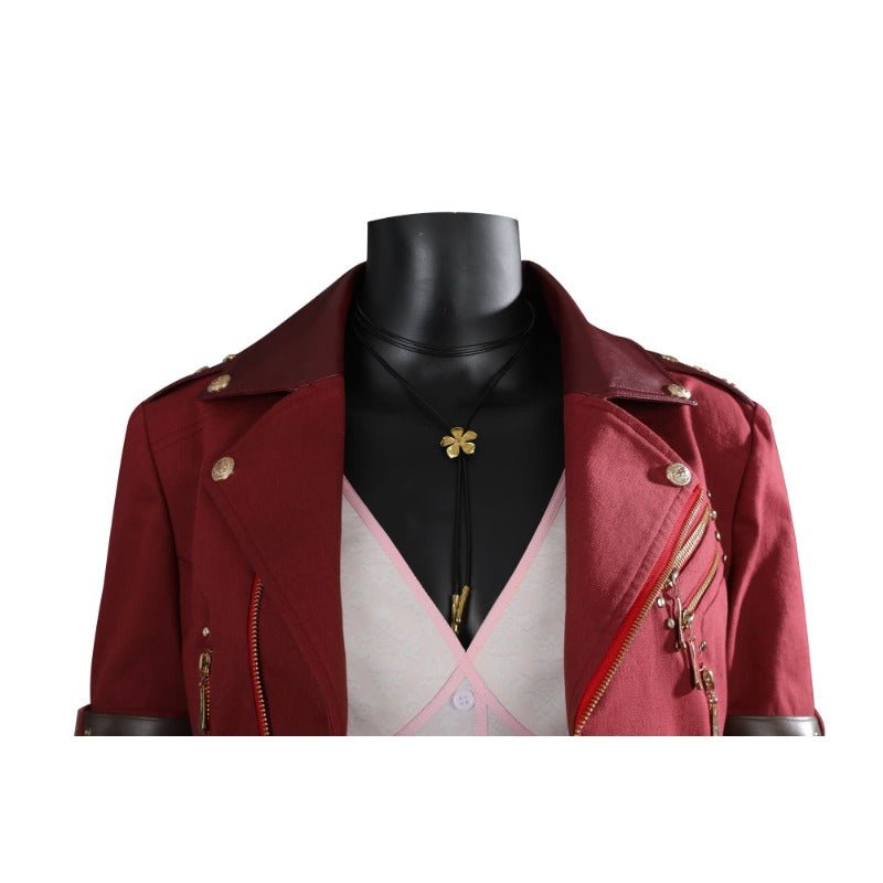 FF7 Aerith Gainsborough Cosplay Kostüm - Mantel & Kleid Vollständiges Set oder Einzelteile