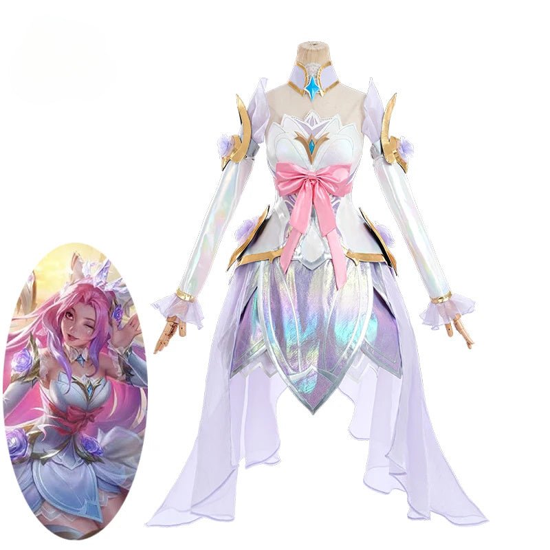 LOL Kristallrose Seraphine Cosplay Kostüm Spiel LOL Seraphine Rosen Design Outfit Halloween Damen Anzug Neuer Skin