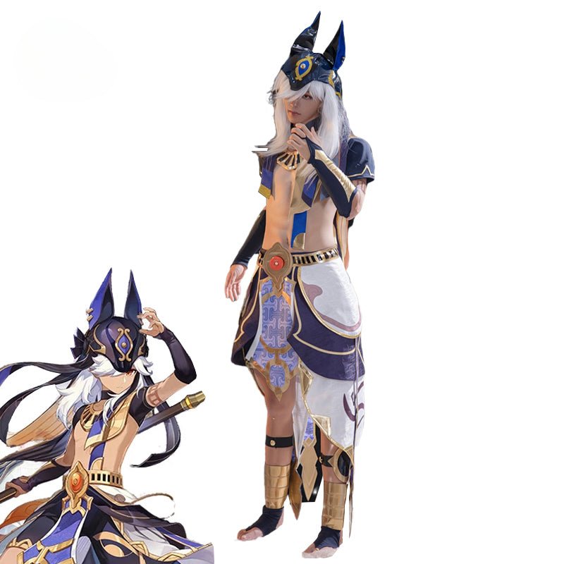 Spiel Genshin Impact Cyno Cosplay Kostüm Männer Kampfuniform Jungenkostüm Halloween Party Kostüm Vollständiges Set mit Hut