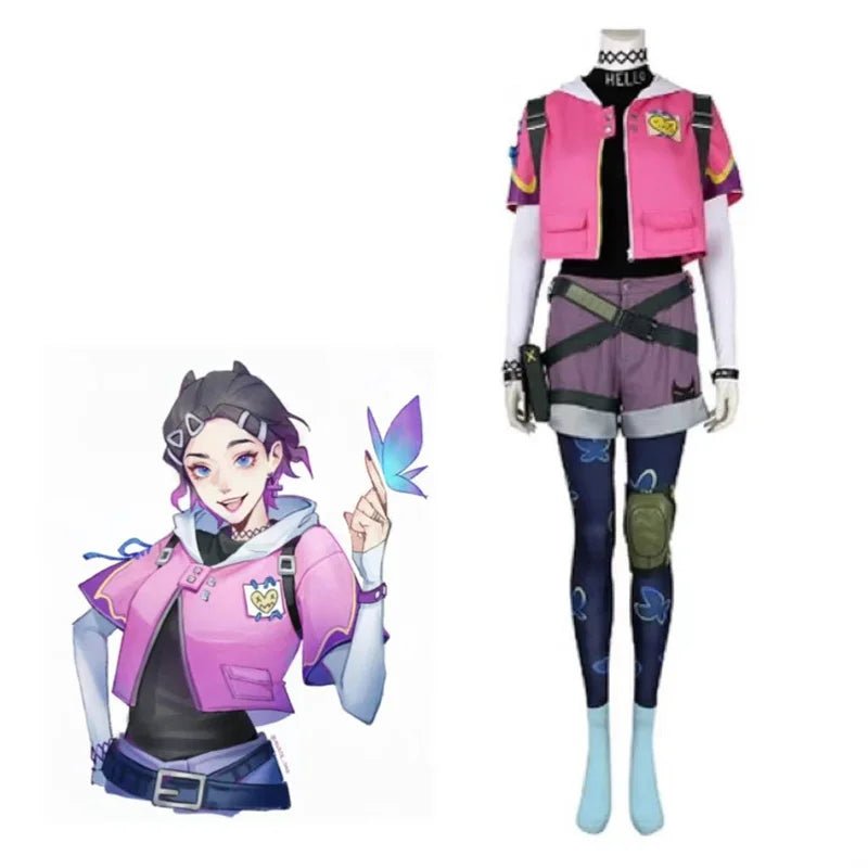 Valorant Clove Cosplay Kostüm Komplettset für Frauen | Halloween & Karnevalskostüm