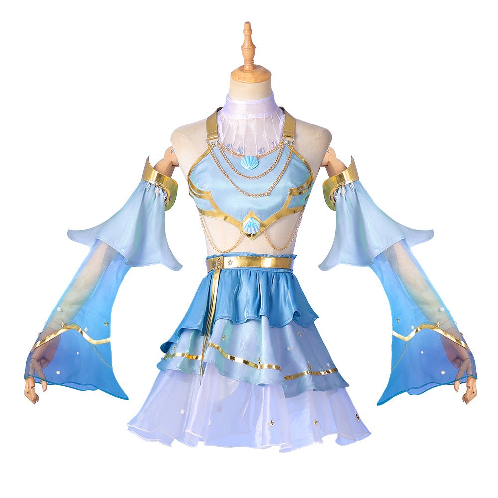 League of Legends Seraphine Cosplay Kostüm - Ocean Song Skin Badeanzug, Halloween Party Outfit