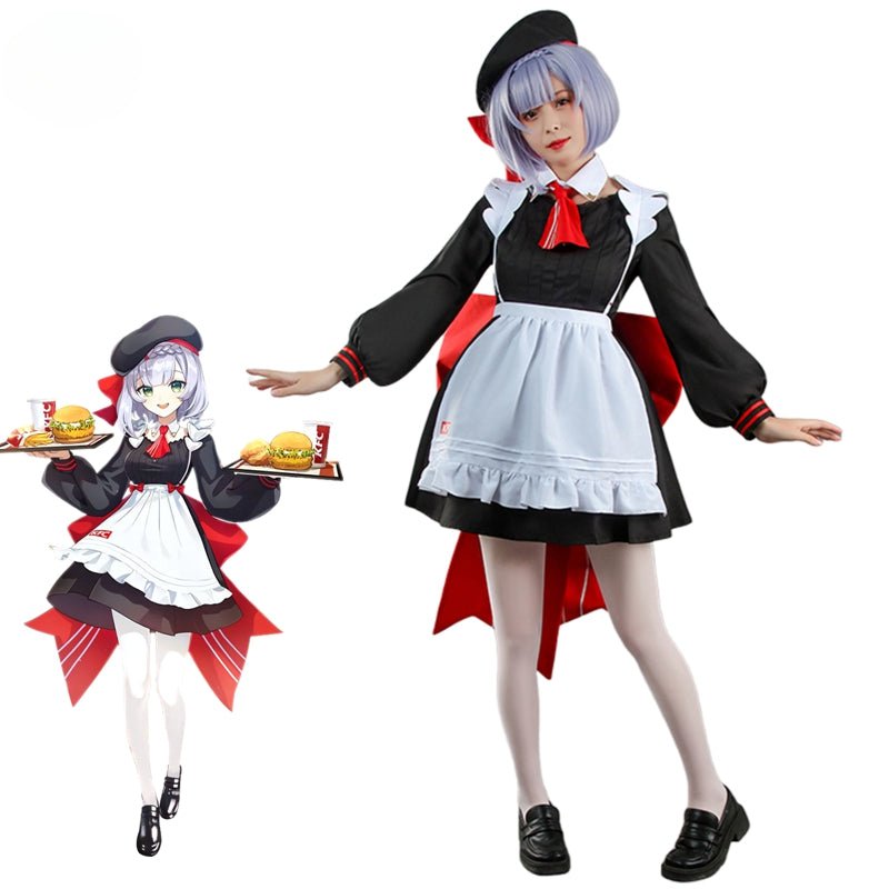 Genshin Impact Noelle Cosplay Kostüm Spiel Cosplay Mädchen Kostüm für Frauen Lolita Kleid Mädchen Jk Uniform Mit Hut Outfit