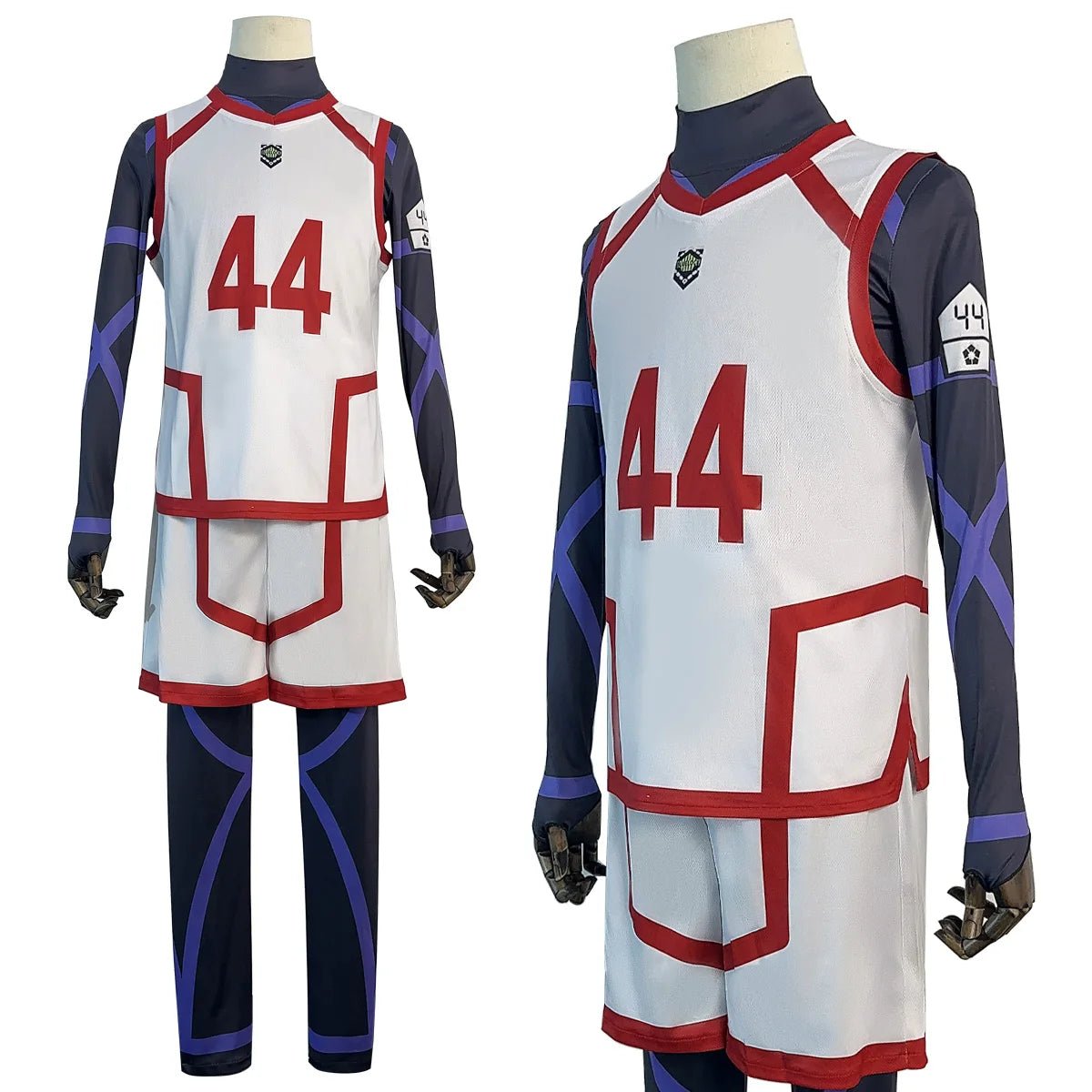 Blue Lock Saison 2 Anime Chigiri Cosplay Kostüm Perücke NO.44 Trainingsjerseys 4-teile Fußball Uniform tägliche Trage Cos Geschenk