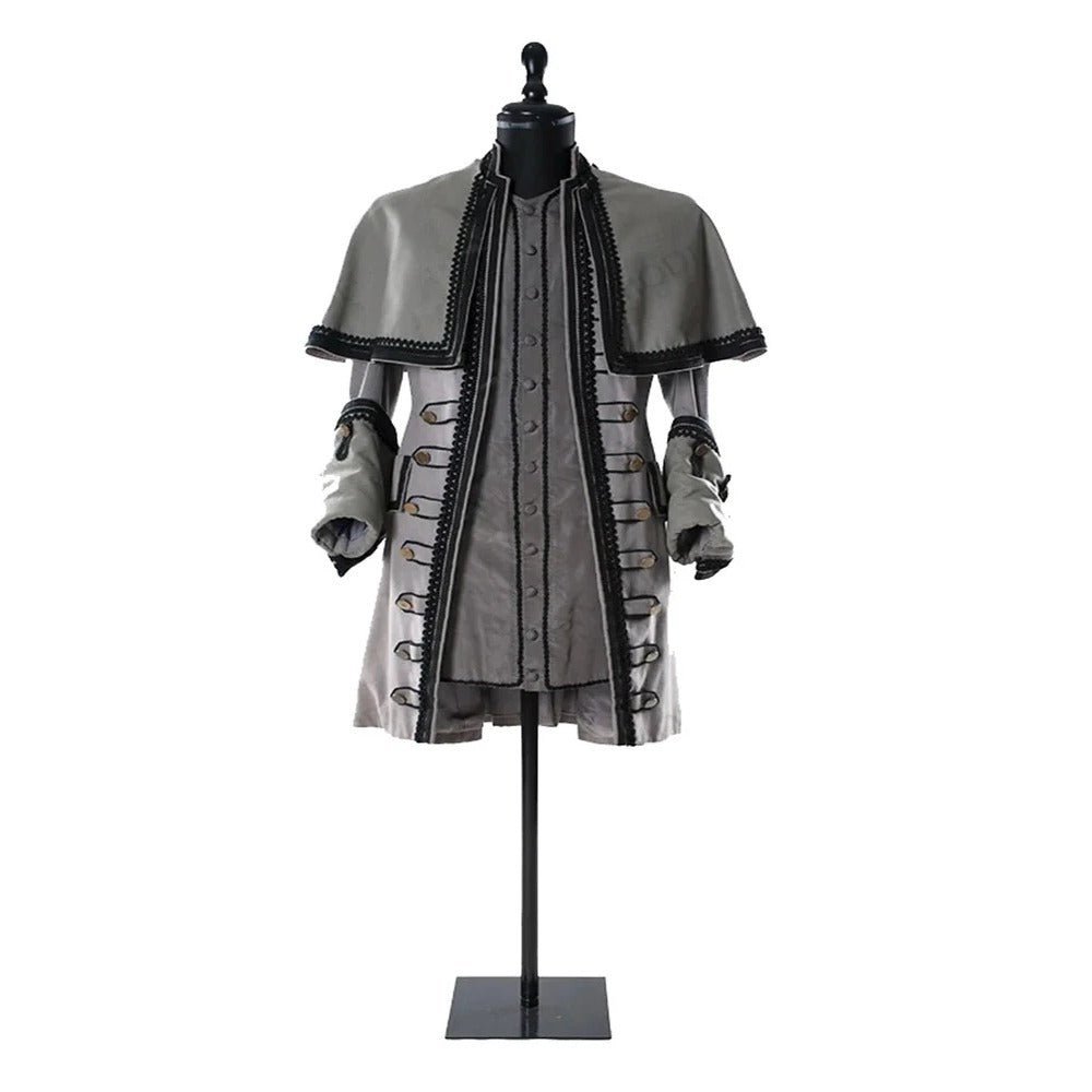 1760er Tudor Barock König Prinz Cosplay Kostüm - Komplettset Jacke, Weste, Hose, Umhang | Silberkönig Mittelalter Serie