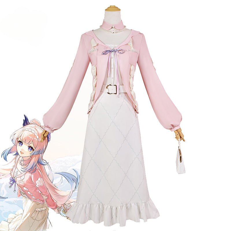 Genshin Impact Sangonomiya Kokomi Neues Skin Cosplay Kostüm Spiel Genshin Impact Halloween Damen Rosa Mantelkleid