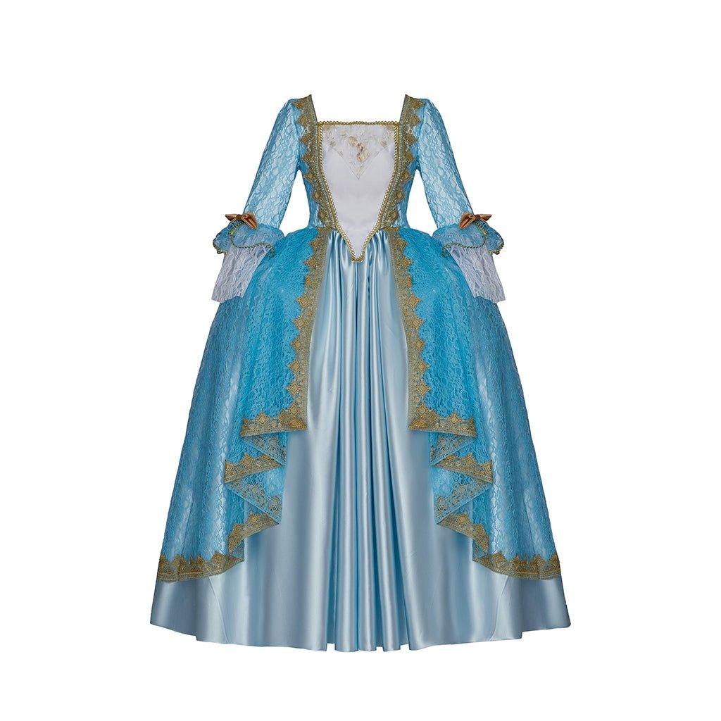 Mittelalterliches Hof Rokoko Marie Antoinette Blaues Prinzessinnenkleid | Georgian Barock Viktorianische Renaissance Ballkleid