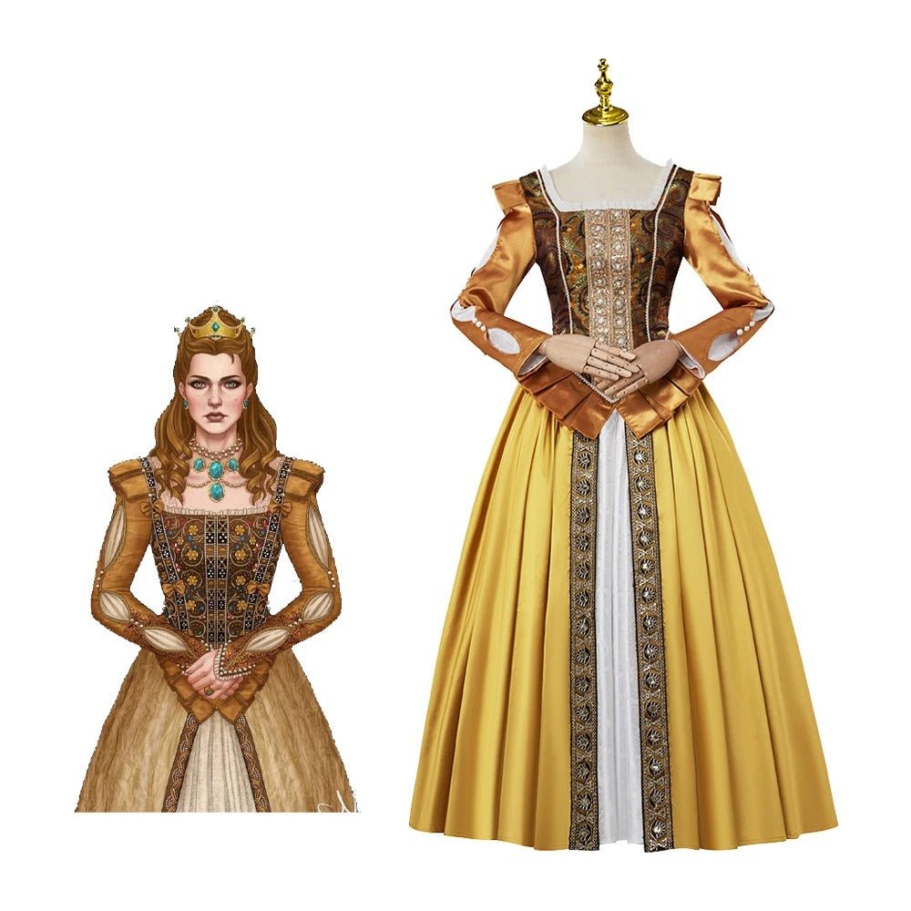 Herzogin Anna Henrietta Cosplay Kostüm | Viktorianisches Goldenes Hofkleid | Maßgeschneidertes Halloween-Kleid