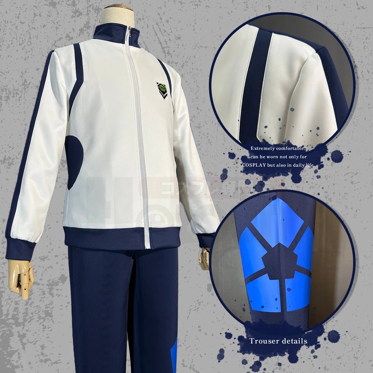 Blue Lock Anime Reo Nagi Bachira Isagi Chigir Cosplay Kostüm Vollreissverschluss Sportbekleidung Tracksuit Bestickte Kapuze