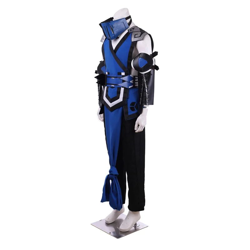Mortal Kombat Sub-Zero Cosplay Kostüm | Blauer Ninja Kampfanzug für Erwachsene Halloween