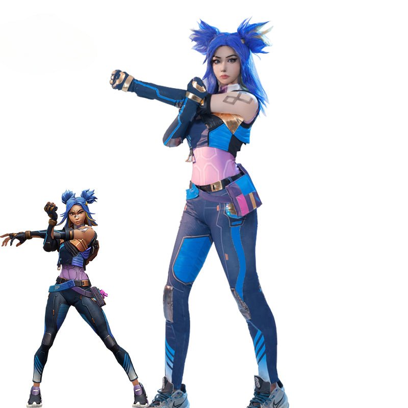 Neon Cosplay Kostüm Spiel Valorant Neon Cosplay Kostüm Blau Frauen Kampfanzug Halloween Party Outfit Vollständiges Set