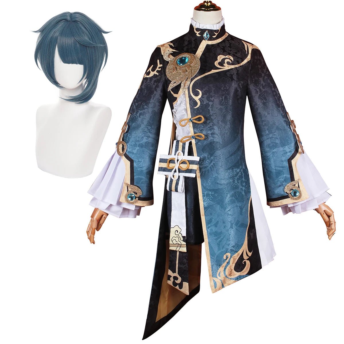 Genshin Impact Xingqiu Spiel Anime Cosplay Perücke Kopfbedeckung Xing Qiu Kostüm Halloween Weihnachten Drag Party Geschenk