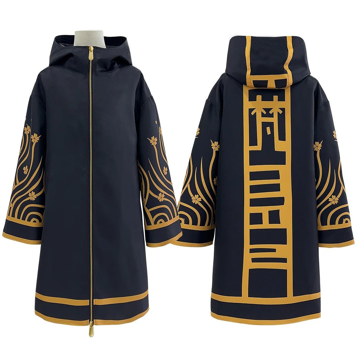 Tokyo Anime Brahman Senju Kawaragi Cosplay Kostüm Goldene Schwarze Jacke Mantel Übergröße Sakura Druck Halloween Weihnachten