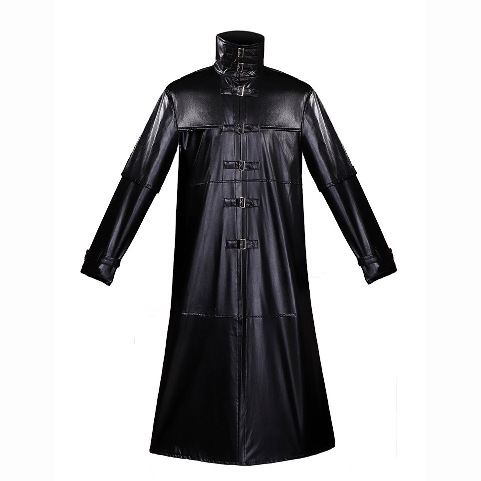 Mittelalterliches Gotisches Pestdoktor Kostüm PU Leder Jacke - Steampunk Vampir Horror Langer Mantel